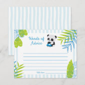 Cute Panda Boy Baby shower Words of Advice Kaarten (Voorkant / Achterkant)