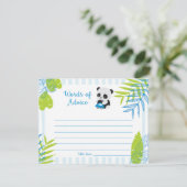 Cute Panda Boy Baby shower Words of Advice Kaarten (Staand voorkant)