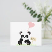 Cute Panda Briefkaart (Staand voorkant)