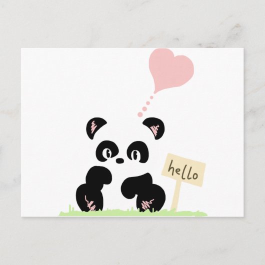 Cute Panda Briefkaart (Voorkant)