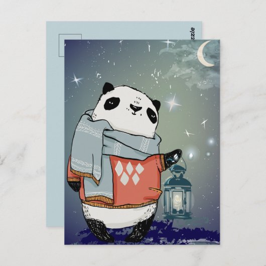 Cute Panda Briefkaart (Voorkant / Achterkant)
