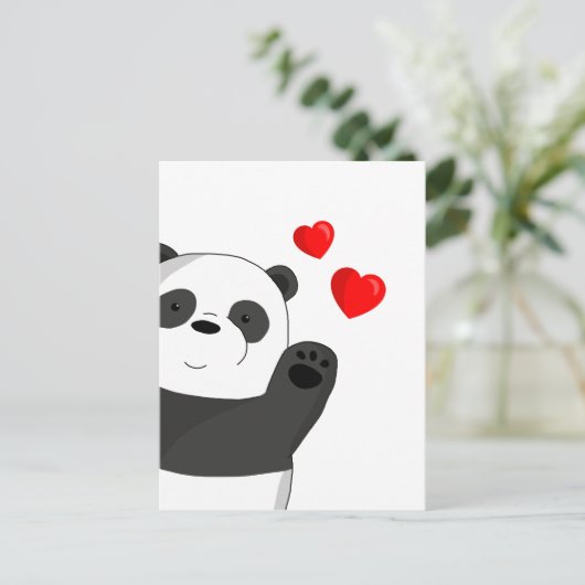 Cute panda briefkaart (Staand voorkant)