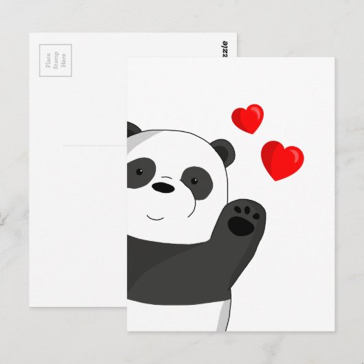 Cute panda briefkaart (Voorkant / Achterkant)