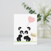 Cute Panda Briefkaart (Staand voorkant)