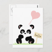 Cute Panda Briefkaart (Voorkant / Achterkant)
