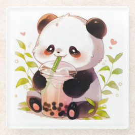 Cute Panda Bubble Tea Onderzetter | Kawaii Boba Pa