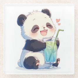 Cute Panda Bubble Tea Onderzetter | Kawaii Boba Pa