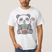 Cute Panda Bubble Tea Value T-shirt (Voorkant)