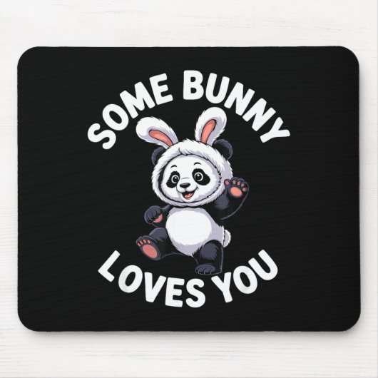 Cute Panda Bunny Easter Some Bunny Loves You  Muismat (Voorkant)