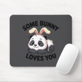 Cute Panda Bunny Some Bunny Loves You  Muismat (Met muis)