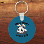 Cute Panda Bunny Some Bunny Loves You Sleutelhanger (Voorkant)