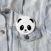 Cute Panda Button Badge Pin Pandas (In situ)