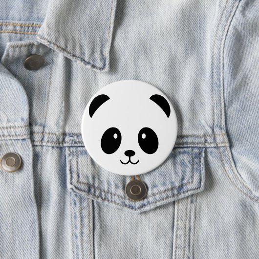 Cute Panda Button Badge Pin Pandas (In situ)