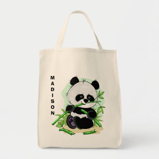 Cute Panda canvas tassen (Voorkant)