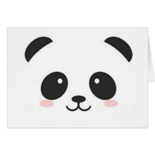 Cute Panda Card (Voorkant Horizontaal)