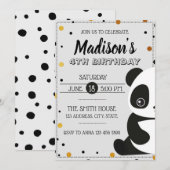 Cute Panda Cartoon Birthday Party RSVP Kaart (Voorkant / Achterkant)