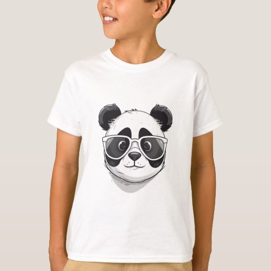 Cute Panda Cartoon T-shirt (Voorkant)