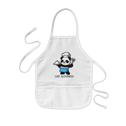 Cute Panda Chef Personaliseert het Schort van Kind (Voorkant)