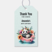 Cute Panda Chilling in een Bedankt voor binnenbuis Cadeaulabel (Voorkant)