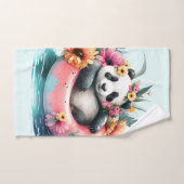 Cute Panda Chilling in een binnenbuis Bad Handdoek (Handdoek)