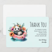 Cute Panda Chilling in een binnenbuis Bedankkaart (Voorkant / Achterkant)