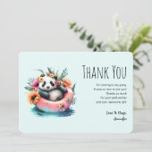 Cute Panda Chilling in een binnenbuis Bedankkaart (Staand voorkant)