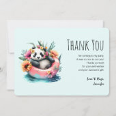 Cute Panda Chilling in een binnenbuis Bedankkaart (Voorkant)