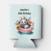 Cute Panda Chilling in een binnenbuis Blikjeskoeler (Achterkant)