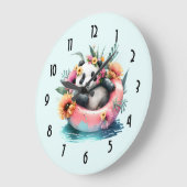 Cute Panda Chilling in een binnenbuis Grote Klok (Hoek)