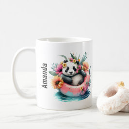 Cute Panda Chilling in een binnenbuis Koffiemok