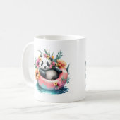 Cute Panda Chilling in een binnenbuis Koffiemok (Voorkant links)