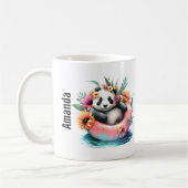 Cute Panda Chilling in een binnenbuis Koffiemok (Links)