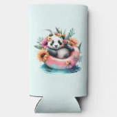 Cute Panda Chilling in een binnenbuis Seltzer Blikjeskoeler (Achterkant)