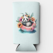 Cute Panda Chilling in een binnenbuis Seltzer Blikjeskoeler (Voorkant)