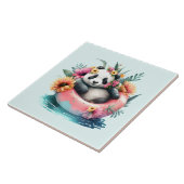 Cute Panda Chilling in een binnenbuis Tegeltje (Zijkant)