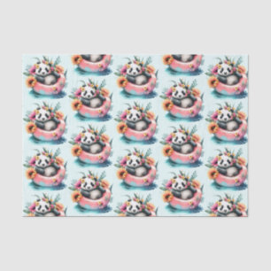 Cute Panda Chilling in een binnenbuis Tissuepapier