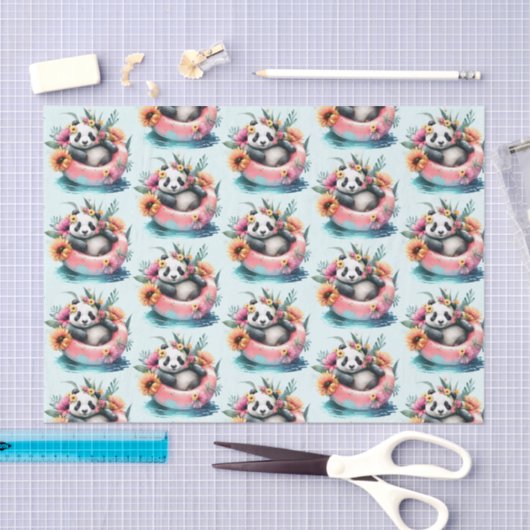 Cute Panda Chilling in een binnenbuis Tissuepapier (Craft)