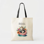 Cute Panda Chilling in een binnenbuis Tote Bag (Voorkant)