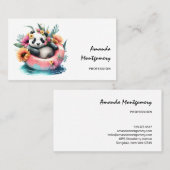 Cute Panda Chilling in een binnenbuis Visitekaartje (Voorkant / Achterkant)