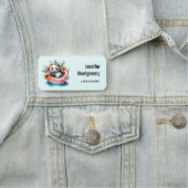 Cute Panda Chilling in een binnenbuisbeschermer Naamplaatje (In situ)