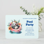 Cute Panda Chilling in een binnenste Tube Pool Par Kaart (Staand voorkant)