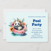 Cute Panda Chilling in een binnenste Tube Pool Par Kaart (Voorkant)