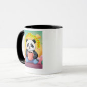Cute Panda Coffee Mug – “Powered by Coffee”  Mok (Voorkant links)