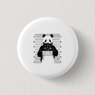 Cute Panda Crime Professional Heart Stealer Funny Ronde Button 3,2 Cm