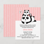 Cute Panda Cub en Mammie Baby Shower Invitations Kaart (Voorkant / Achterkant)