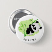 Cute Panda custom text button (Voorkant /achterkant)