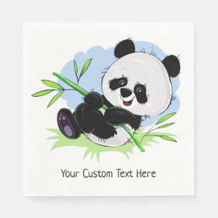 Cute Panda custom text paper napkins Servet