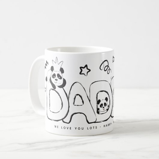 Cute Panda DADDY Personalized Gift Koffiemok (Voorkant links)