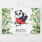 Cute Panda Dank u Baby shower Likeurfles Etiket (Enkel label)