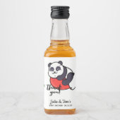 Cute Panda Dank u Baby shower Likeurfles Etiket (Voorkant)